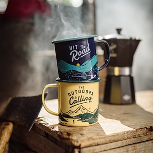 ㊣英国Gentlemen's Hardware复古搪瓷马克杯户外野露营咖啡水杯子