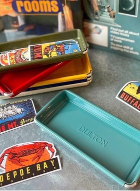新品 日本dulton复古金属小托盘彩色杂物文具首饰玄关钥匙零钱盘