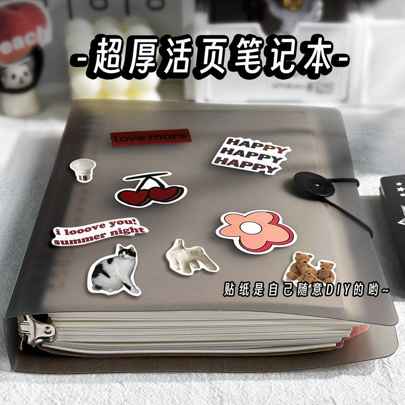 pp不硌手外壳活页本可拆卸a4笔记本本子b5简约记事本a5活页手帐本
