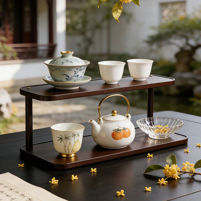 茶杯架子中式小型博古架茶具茶壶