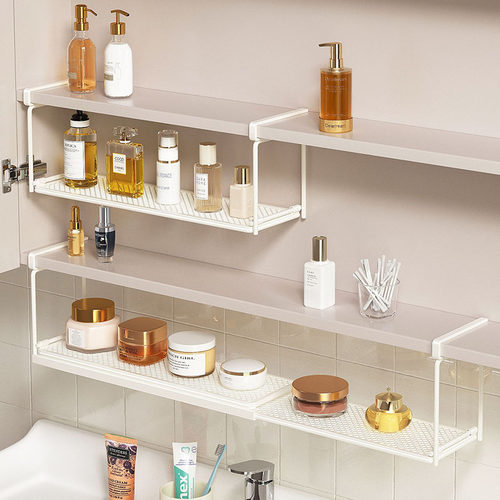 镜柜置物架下挂架子卫生间柜子分层架化妆镜柜内收纳架镜柜下挂架