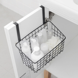 挂门后置物架收纳挂篮卫生间浴室厨房阳台橱柜柜门挂架挂式 筐神器