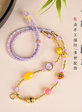 直播货源批发藏式唐卡吊坠绳泰国佛牌链手工编织项链快拆扣挂脖绳