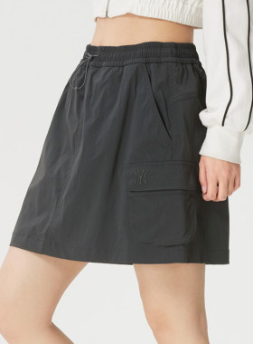 MLB女26春夏新款NY小标工装A字裙透气休闲运动半身短裙3FSKB0263