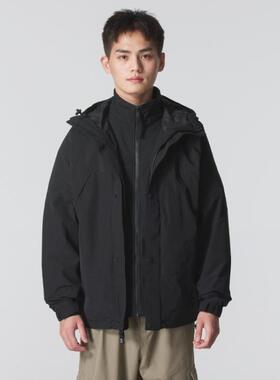 球星男装冲锋衣三合一夹克户外防风保暖连帽外套上衣A69F2
