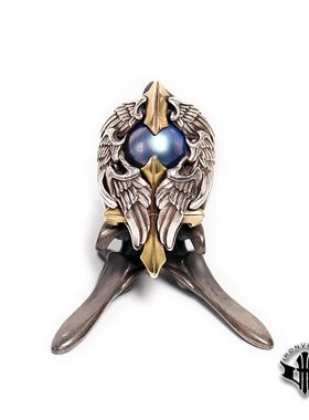 铁心原创宝石纯银十字架暗黑指环