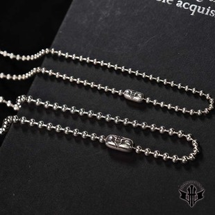 铁心银饰手工原创设计925纯银胶囊扣 3mm圆珠链项链 简约时尚潮流