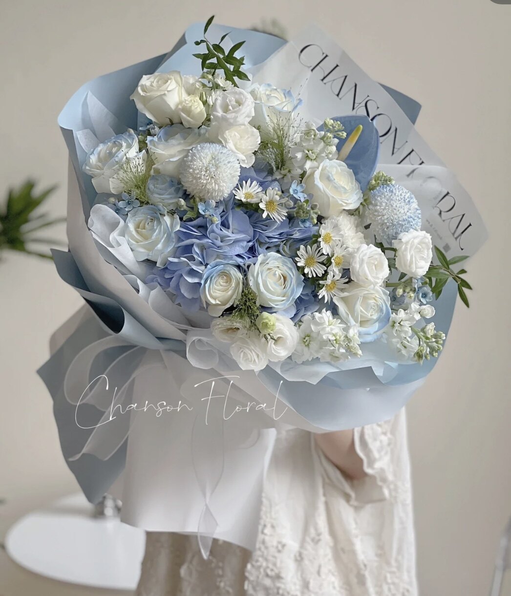 韩式混搭玫瑰绣球泉州鲜花同城速递晋江石狮花店配送生日祝福花束