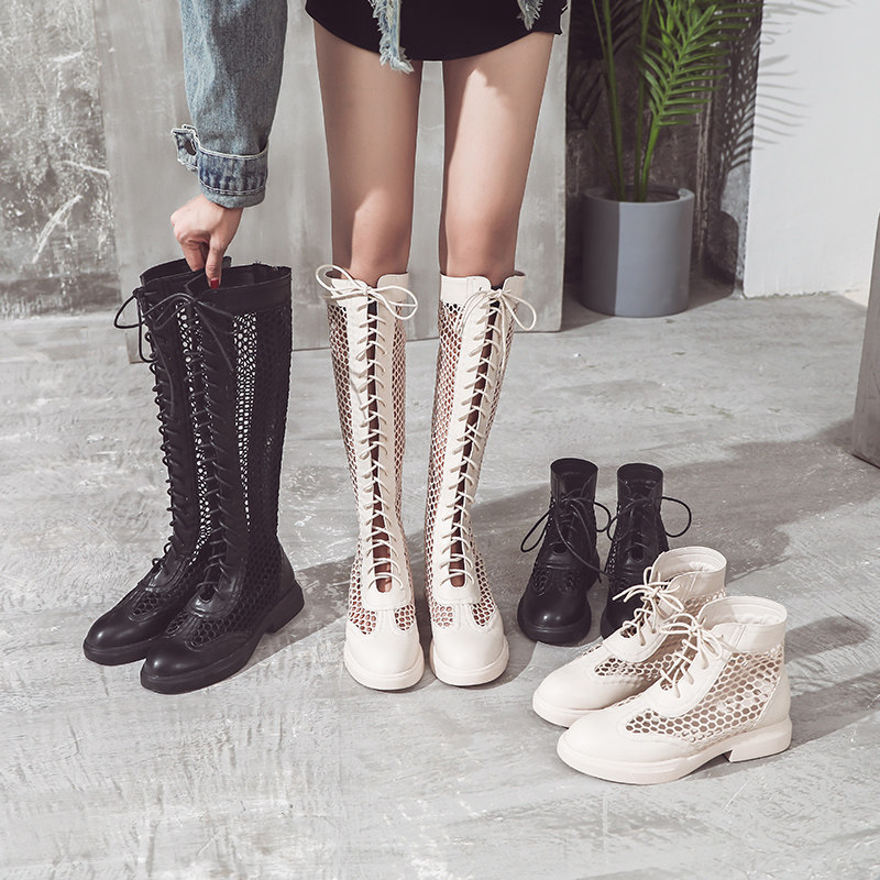 Jacobs Pierced Boots summer British style Net Red Rome Cool boots High Boots Gaobang Sandals ins tidein the Women's Shoes, Boots  category - from Buy2taobao.com to provide professional Taobao agent buy service