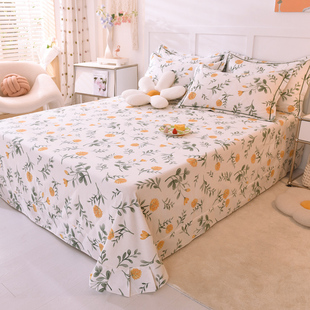 定制订做纯棉磨毛床单件加厚春秋冬床品全棉布女被单子单双人加大