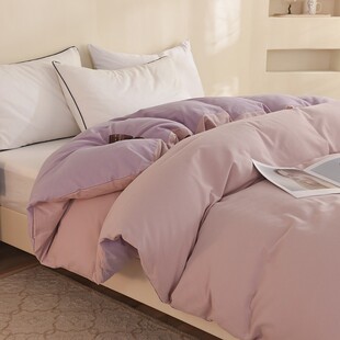 纯棉纯色加厚磨毛被套单件全棉100秋冬季加大被罩素色定制订做尺