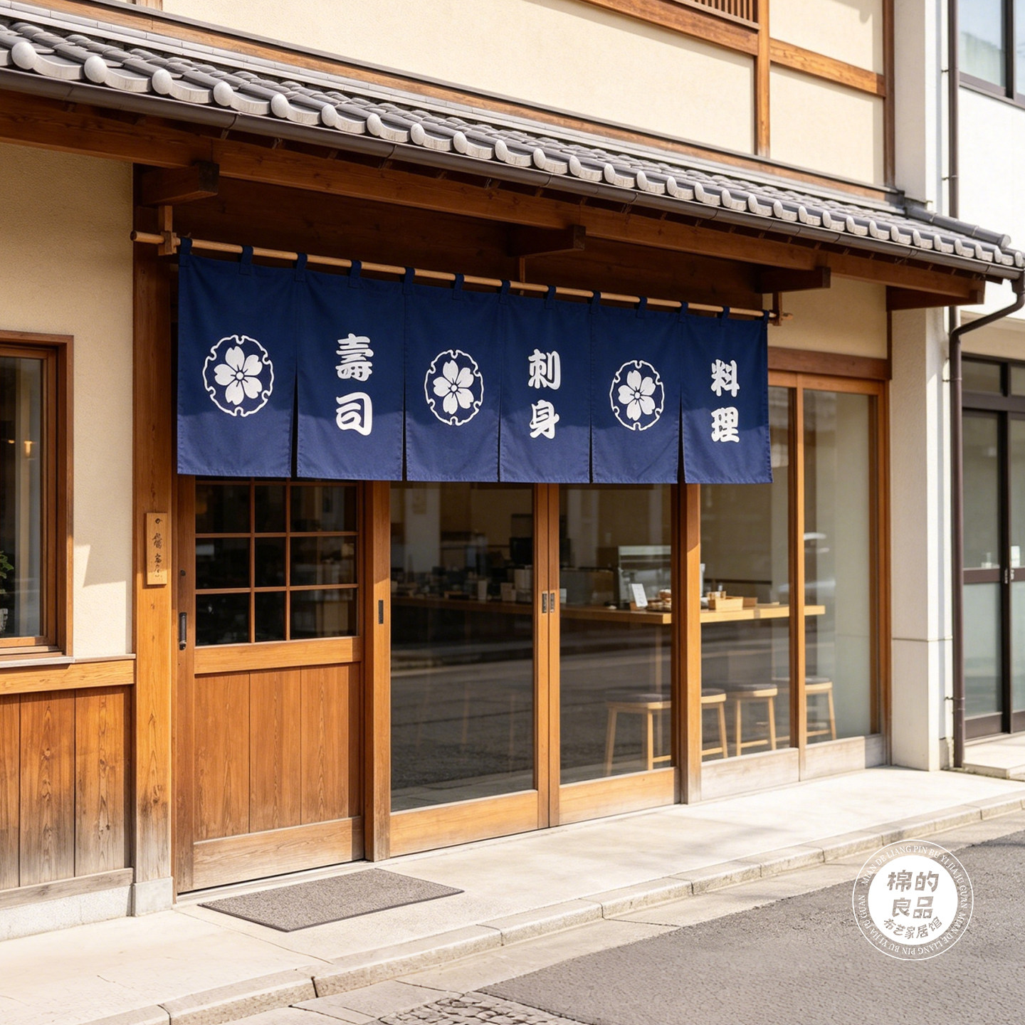 日式门帘半帘店铺商用门头装饰短帘烘焙日料隔断帘遮挡帘挂布定制