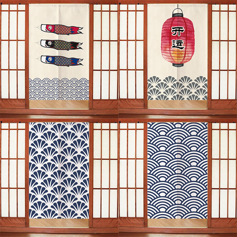 日式和风浮世绘门帘半帘隔断帘布帘防油烟厨房帘子卫生间卧室挂帘,居家布艺,门帘,淘宝优惠券,粉丝福利购,淘宝优惠卷
