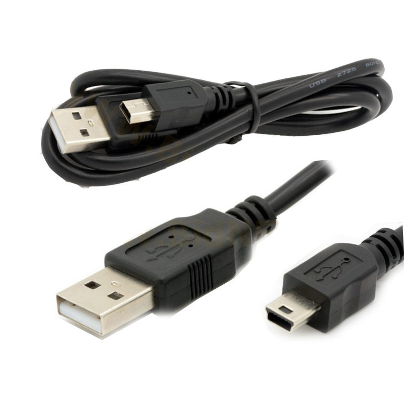 移动硬盘mp3/4反DVD游戏机行车记录仪USB2.0转T型口5Pin数据线