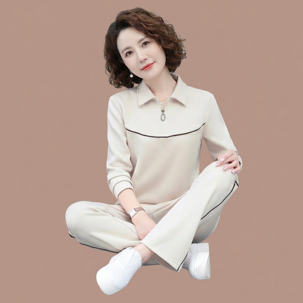 衣服女中年妈妈显年轻春装套装洋气时尚春款休闲薄款运动服两件套