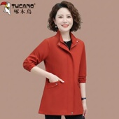 宽松显瘦百搭中年时尚 啄木鸟春季 外套女中长款 妈妈风衣夹克女春秋