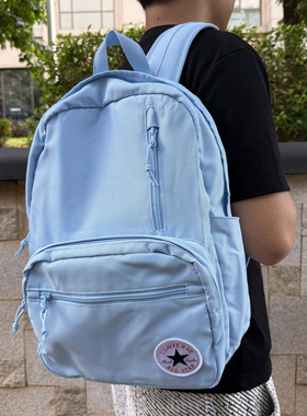 匡威新款双肩包converse书包男女学生校园电脑包旅行包蓝色