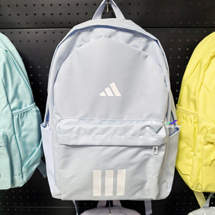 阿迪达斯书包女双肩包蓝色中学生男电脑包休闲运动背包女生KQ7972