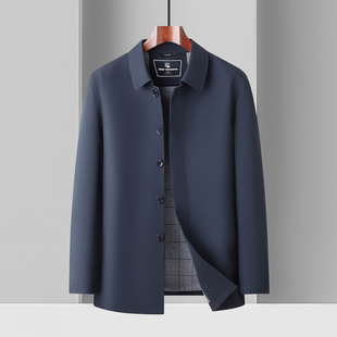 2025行政干部装男士中山装男商务休闲薄款爸爸装中老年夹克外套男