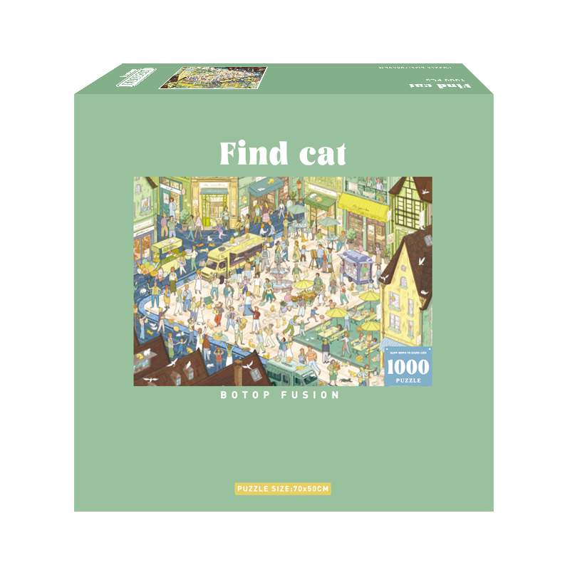 botop fusion 找猫猫1000片 高难度拼图趣味解谜益智解压成人玩具