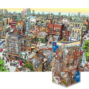 正版 heye成人拼图2000片小镇市场神探夏洛克小镇运河高难度益智玩