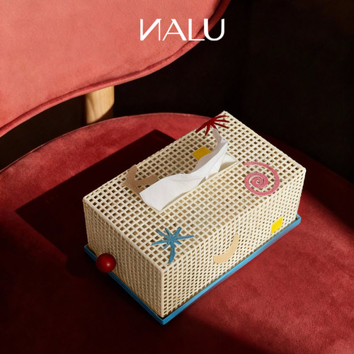 NALU那路纸巾盒可爱编织网格