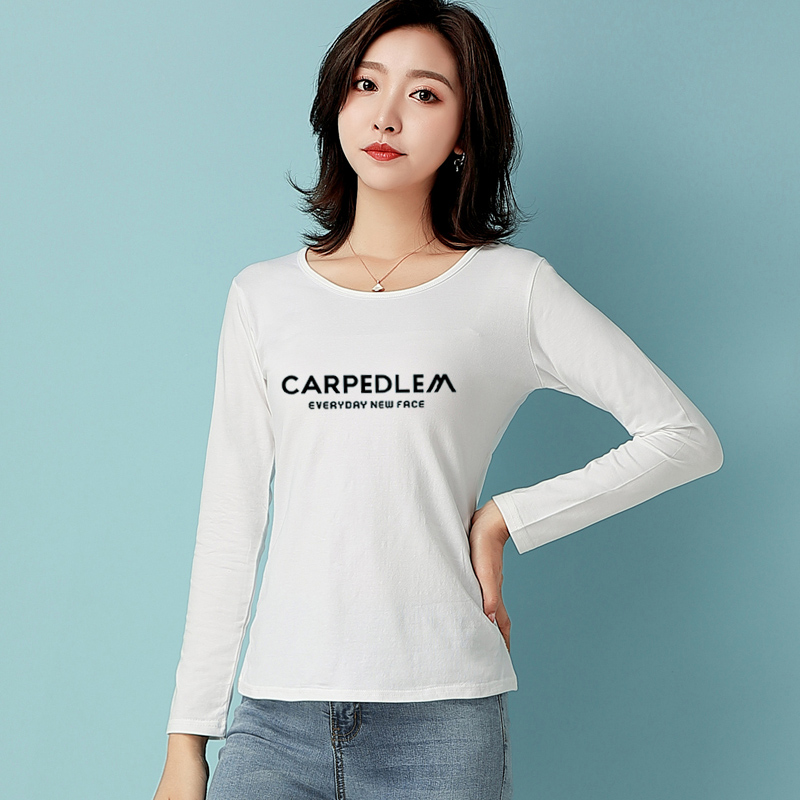 长袖百搭薄款纯棉女士打底衫