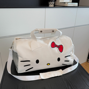 卡通可爱大包包单肩蝴蝶结凯蒂猫手提健身包斜挎大容量旅行包