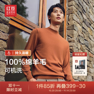 25秋冬打底衫 100%羊毛衫 红豆男装 毛衣针织衫 可机洗全羊毛