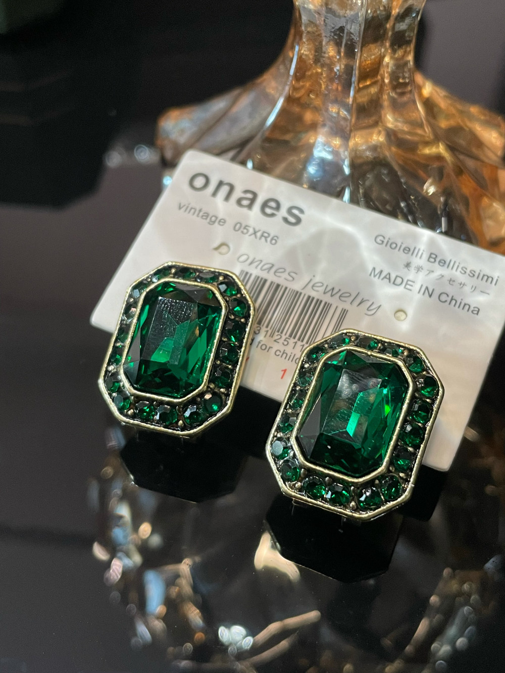 显白复古绿色锆石耳钉卡扣简约几何形气质耳饰品女925银针百搭,饰品/流行首饰/时尚饰品新,耳钉,淘宝优惠券,粉丝福利购,淘宝优惠卷