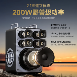 不见不散流浪者D8Promax户外音响内置声卡大功率k歌演出蓝牙音箱