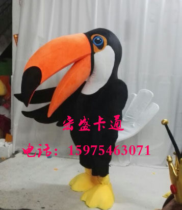 定制卡通人偶服装人穿成人行走大型毛绒动物衣服道具演出大嘴巴鸟