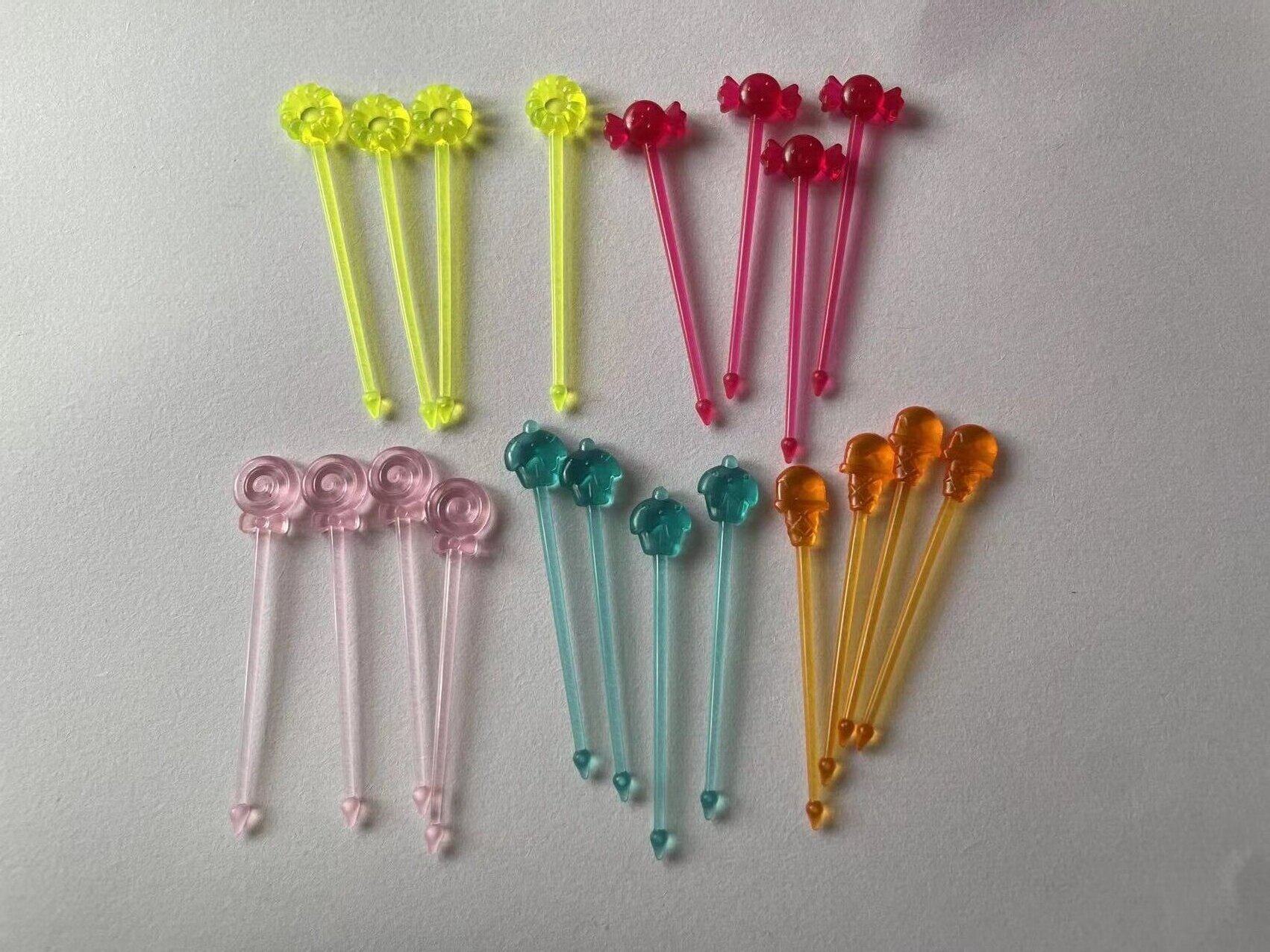 日本家用糖果款水果叉 创意儿童动物可爱塑料水果叉套装便当签20