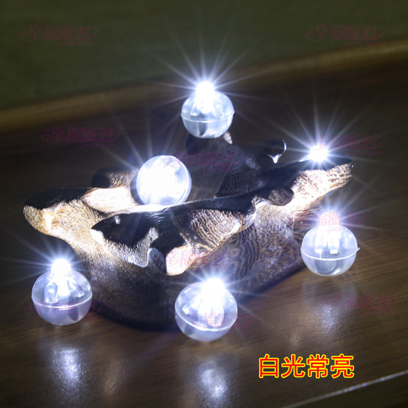 小刺身配件灯泡红灯笼球纽扣DIY装饰手工彩灯迷你七彩闪灯led灯圆
