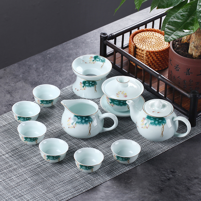 Yingqing Kungfu Online tea set suit high temperature ceramics a complete set tea set Simplicity modern Outline in gold Cover bowl teapot teacupin the Tableware , Tea set , Kung Fu Tea  category - from Buy2taobao.com to provide professional Taobao agent buy service