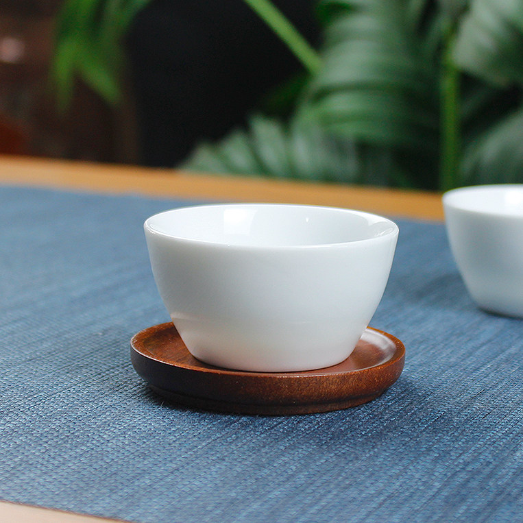 白瓷茶杯中大号50ml纯白陶瓷功夫茶具泡茶喝茶客杯家用大杯底防倒