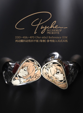 水月雨灵魂Psyche 两动圈四动铁四平板旗舰入耳式HiFi耳机