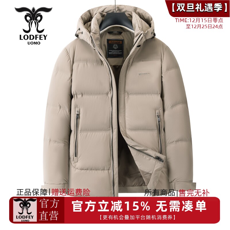 龙达飞新品【专柜同款】青年男士时尚休闲可脱卸帽羽绒服DT16603