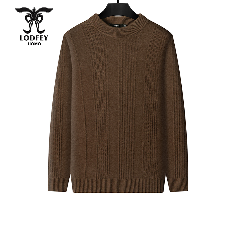 龙达飞新品男士【100%绵羊毛】厚款断码圆领套头羊毛衫S26162Q1