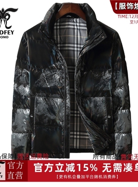 龙达飞冬季【专柜同款】男士时尚渐变立领羽绒服外套M16908D3