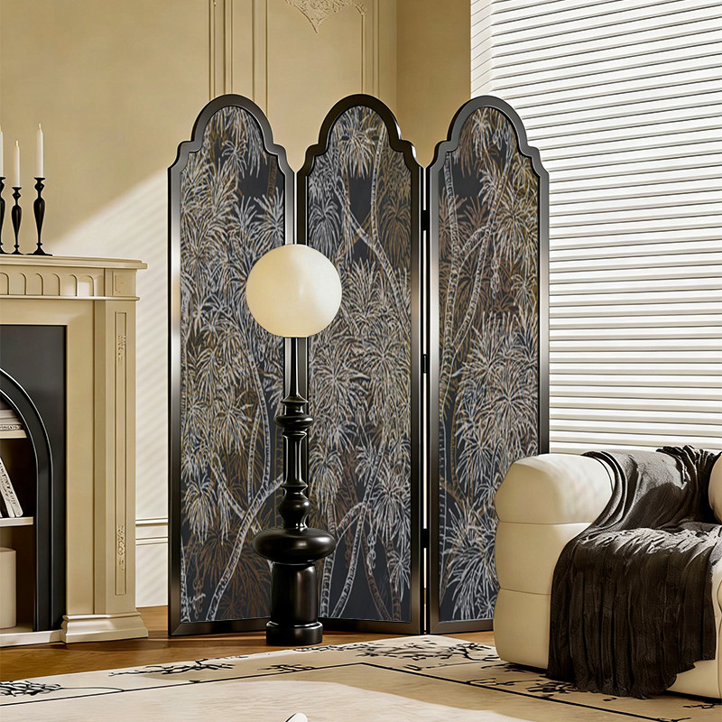 美式法式混搭风实木屏风隔断墙装饰客厅玄关遮挡抽象复古移动折屏,住宅家具,折屏,淘宝优惠券,粉丝福利购,淘宝优惠卷