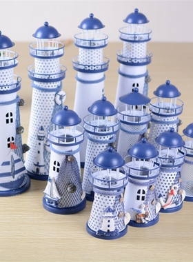 工艺地中海风金属灯塔创意装饰品