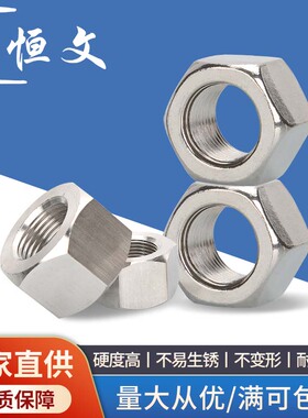 304不锈钢六角细牙螺母细牙螺帽M14M16M18M20M22M24*1*1.25*1.5*2