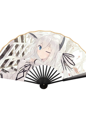 vtuber白上吹雪扇子小狐狸awsl虚拟主播新款夏季动漫周边折扇定制