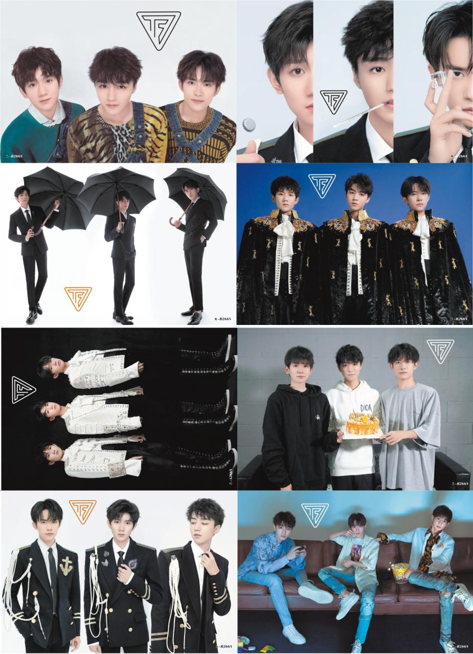 tfboys海报墙贴宿舍卧室墙贴易烊千玺王源王俊凯壁纸贴画明信片
