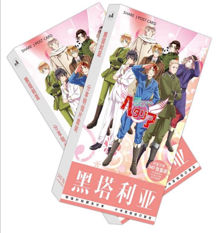 黑塔利亚王耀本田菊英国美国米英普鲁士动漫周边明信片贴纸生礼物