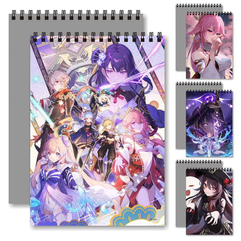 y神钟离神里绫华素描本线稿本a416k开速写绘画本动漫卡通美2