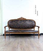 西洋法国路易十五巴洛克复古怀旧实木头羊双人扶手沙发民宿设计师