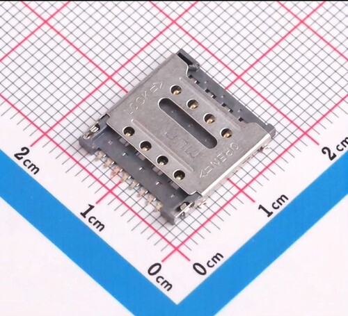 C7091-04 SD卡连接器 SMD 贴片 8P NANO SIM 掀盖式 H1.5