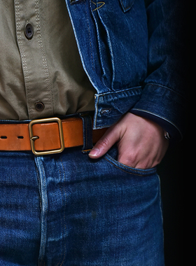 cigar手工定制4.5mm日字扣皮带 赫尔曼橡树鞍革天神养牛款男腰带